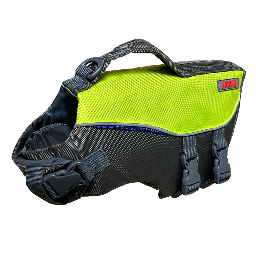 Green life preserver vest for dogs