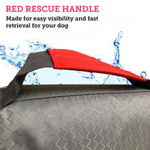 Load image into Gallery viewer, Picture of a rescue handle on a dog flotation vest