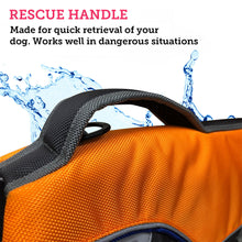 Load image into Gallery viewer, Picture of a rescue handle on a dog flotation vest