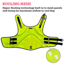 Load image into Gallery viewer, Picture of a safety vest for dogs with a focus on its breathable mesh panels