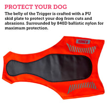 Load image into Gallery viewer, Bottom of a hunting safety vest for dogs and its protective belly panel